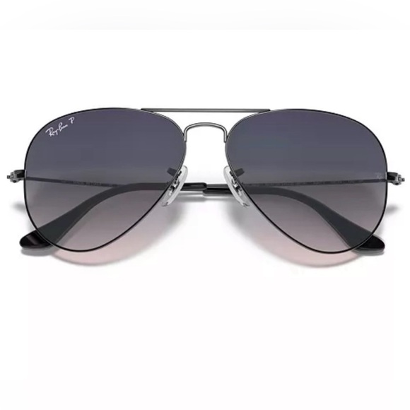 Ray-Ban Accessories - Ray-Ban Polarized Aviator Sunglasses In Gunmetal/Blue, Unisex Size M 55, GUC